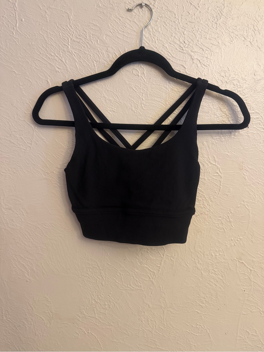 lululemon athletica Black Ribbed Strappy Sports Bra
